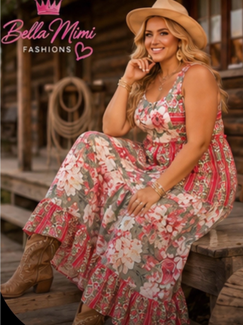 🌺🌸🌹DAVI & DANI Floral Patchwork Boho Maxi Dress – Size 3X 🌸 BRB SL 8 - Picture 6 of 8